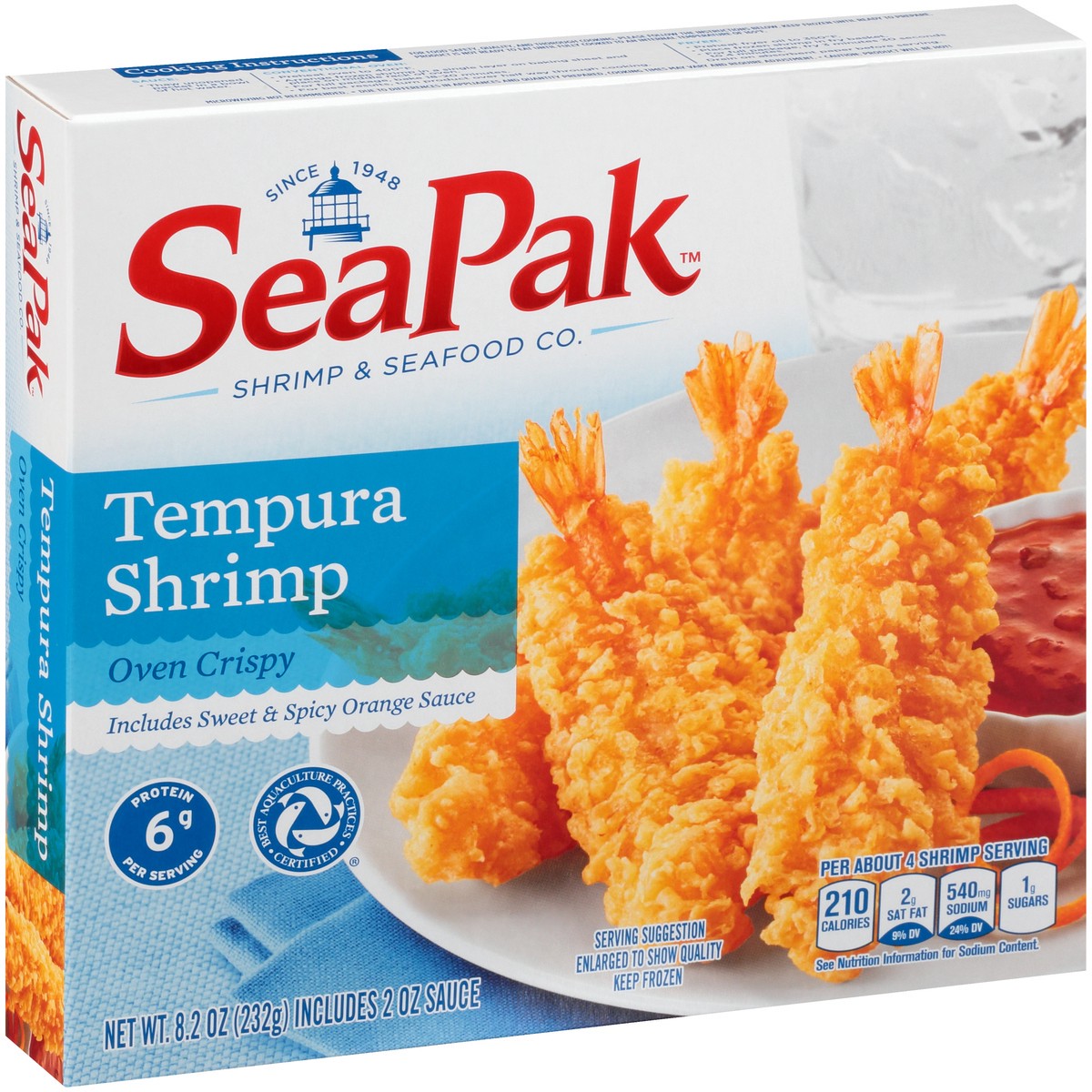 slide 3 of 9, SeaPak Shrimp & Seafood Co. Oven Crispy Tempura Shrimp 8.2 oz. Box, 8.2 oz