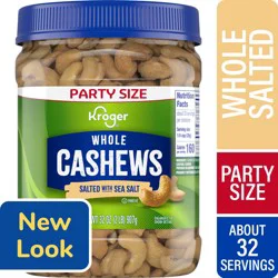Kroger Whole Cashews With Sea Salt