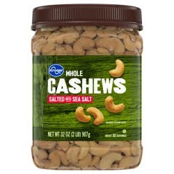 Kroger Whole Cashews With Sea Salt
