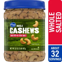 Kroger Whole Cashews With Sea Salt