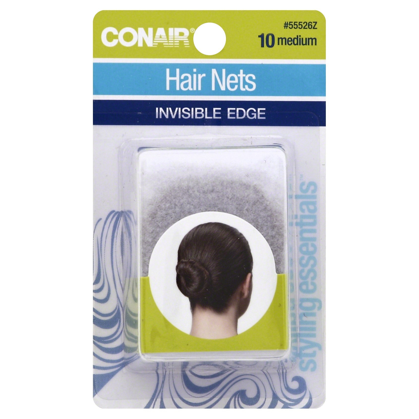 slide 1 of 2, Conair Hair Net Medium, 10 ct