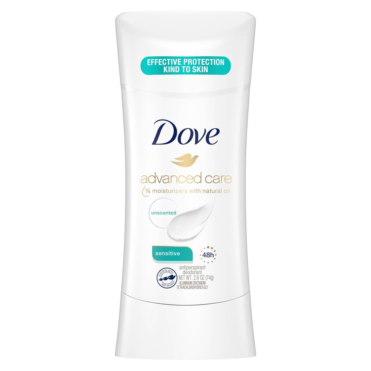 slide 6 of 26, Dove Advanced Care Antiperspirant Deodorant Stick Sensitive, 2.6 oz, 2.6 oz