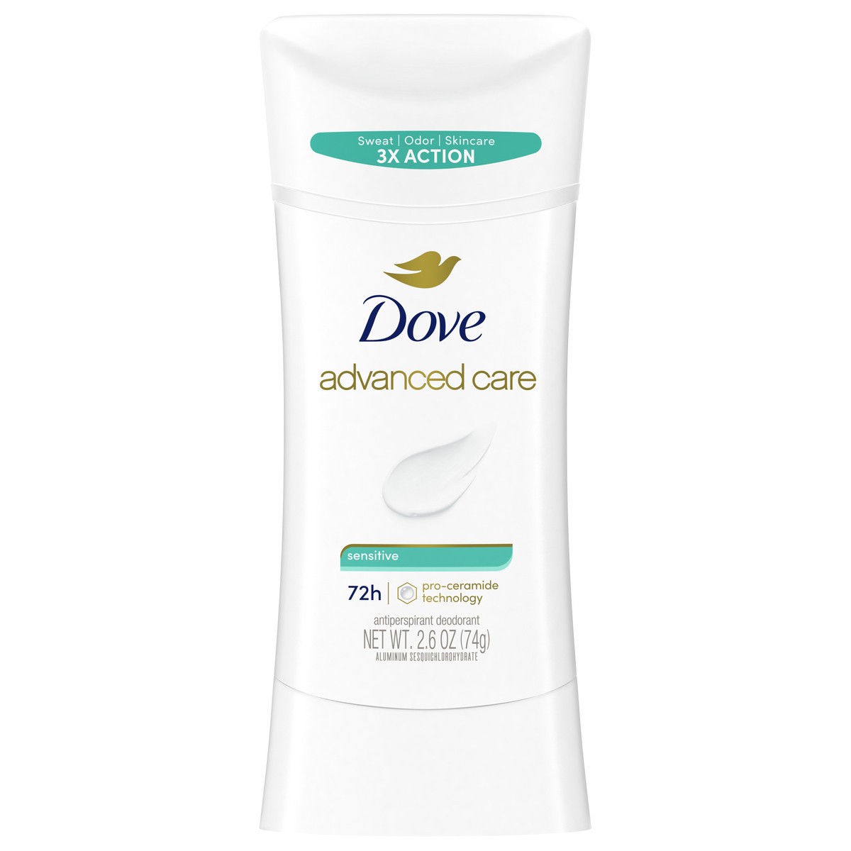 slide 1 of 26, Dove Advanced Care Antiperspirant Deodorant Stick Sensitive 2.6 Oz, 2.6 oz