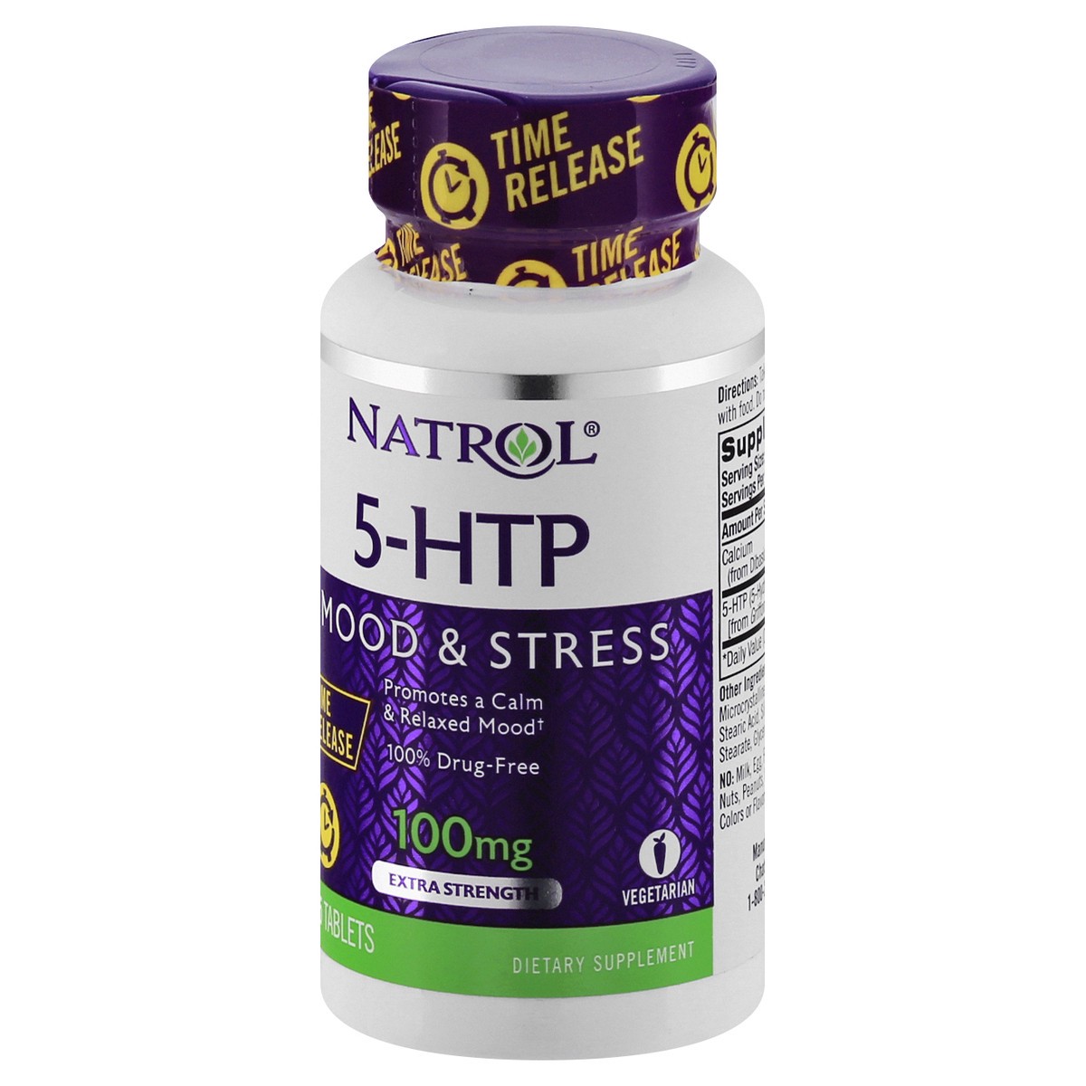 slide 5 of 9, Natrol Mood & Stress 100 mg Extra Strength Tablets 5-HTP 45 ea, 45 ct