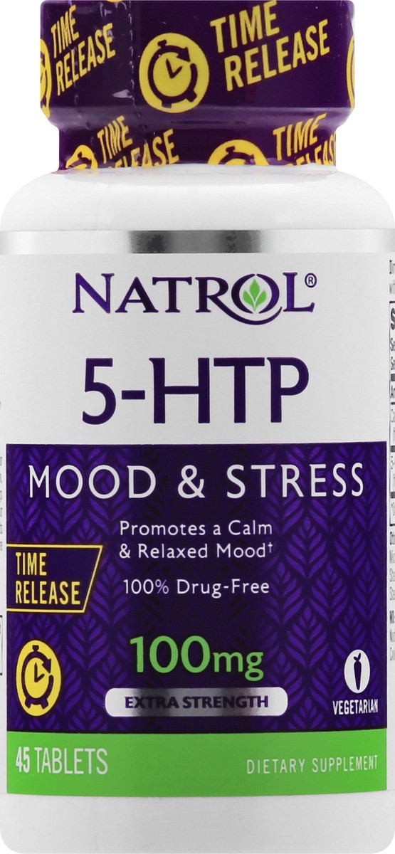 slide 8 of 9, Natrol Mood & Stress 100 mg Extra Strength Tablets 5-HTP 45 ea, 45 ct