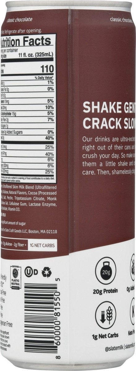 Slate Milk, Classic Chocolate - 11 fl oz