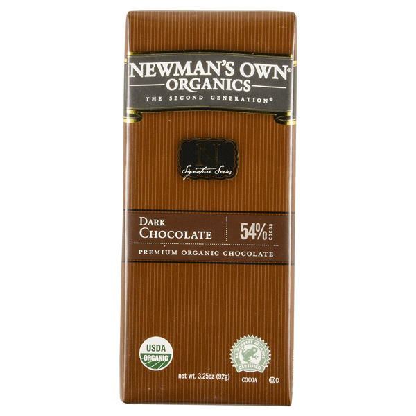 slide 1 of 2, Newman's Own 54% Dark Chocolate Bar, 3.25 oz