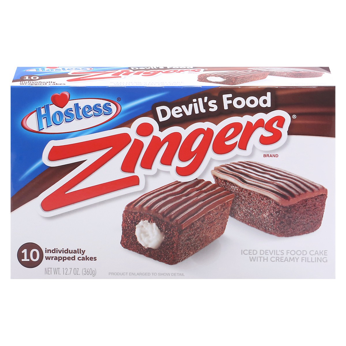 slide 1 of 11, HOSTESS Devil's Food ZINGERS, 10 Count , 12.70 oz, 