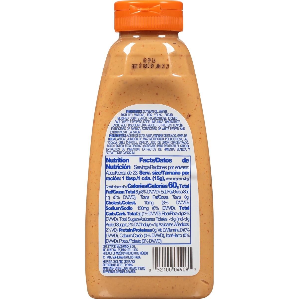 slide 5 of 9, McCormick Chipotle Mayonnaise Dressing, 11.6 fl oz, 11.60 fl oz