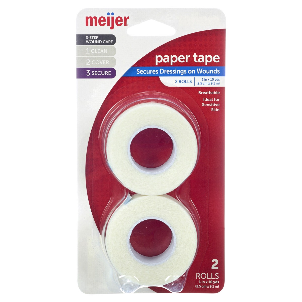 slide 1 of 5, Meijer Paper Tape 1", 10 yds, 2 X10 YD  