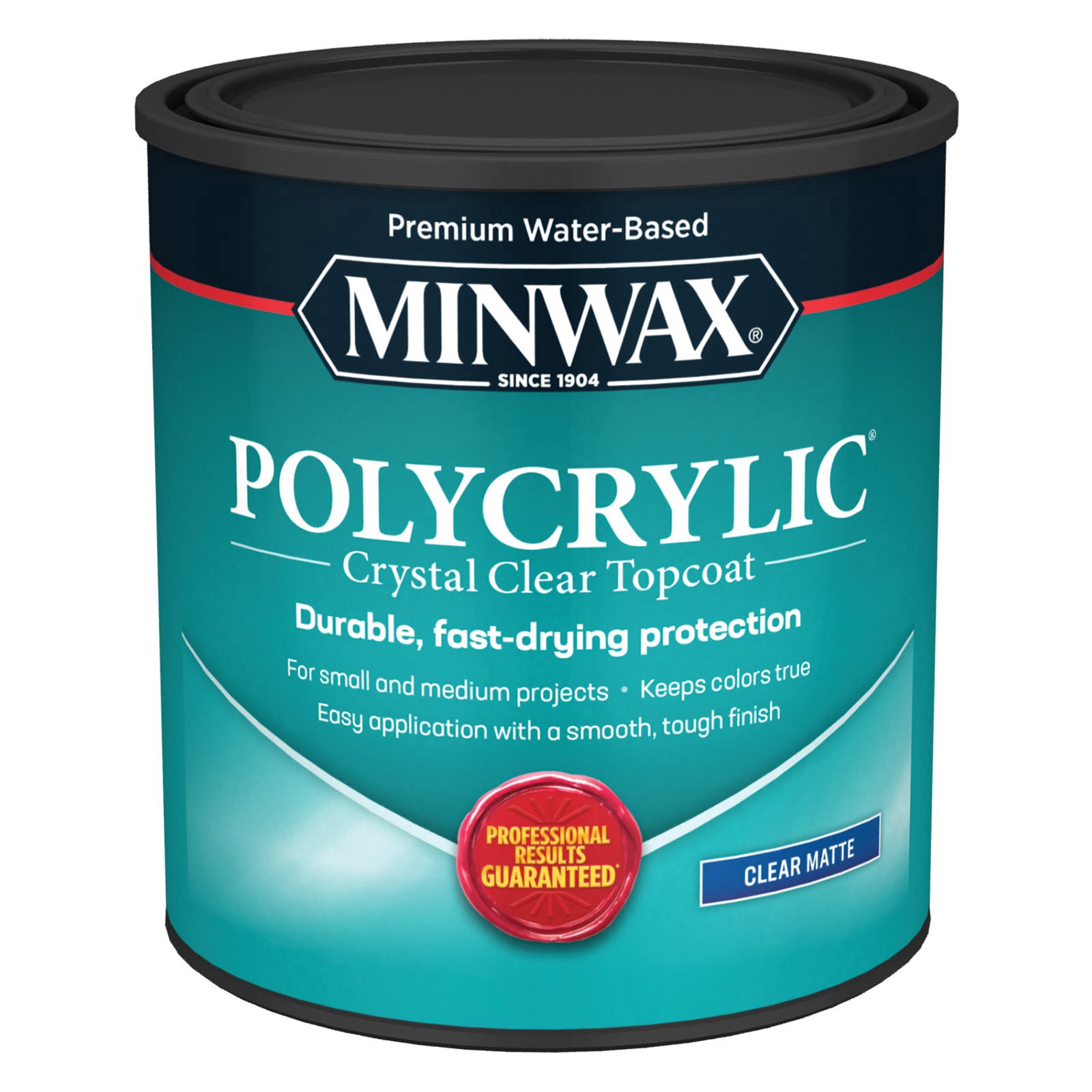 slide 1 of 6, Minwax Polycrylic Clear Matte Water-based Polyurethane (1-quart), 4 ct