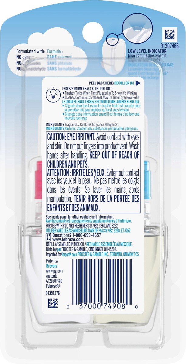 slide 3 of 3, Febreze Plug In Air Freshener, Odor-Fighting Scented Oil Refill, Downy April Fresh Scent, 1 Refills, 0.87 fl oz