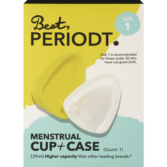 slide 1 of 1, BEST PERIODT Best, Periodt. Menstrual Cup + Case - Size 1, Size 1
