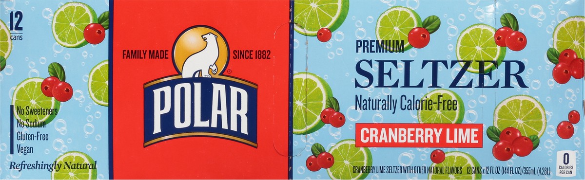 slide 12 of 14, Polar Premium Cranberry Lime Seltzer 12 - 12 fl oz Cans, 12 ct