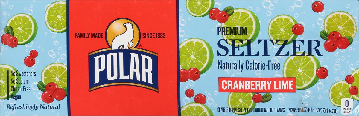 slide 13 of 14, Polar Premium Cranberry Lime Seltzer 12 - 12 fl oz Cans, 12 ct