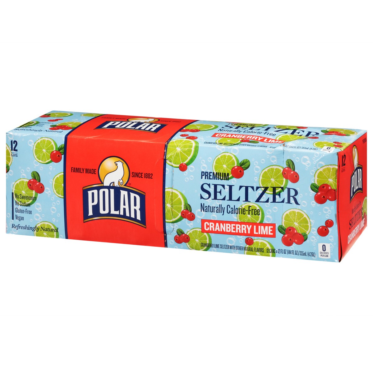 slide 8 of 14, Polar Premium Cranberry Lime Seltzer 12 - 12 fl oz Cans, 12 ct