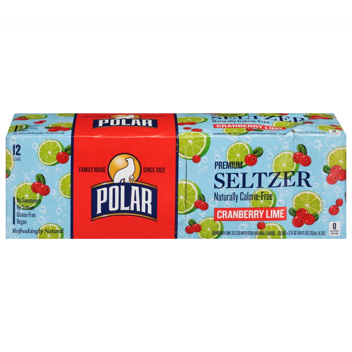 slide 1 of 14, Polar Premium Cranberry Lime Seltzer 12 - 12 fl oz Cans, 12 ct