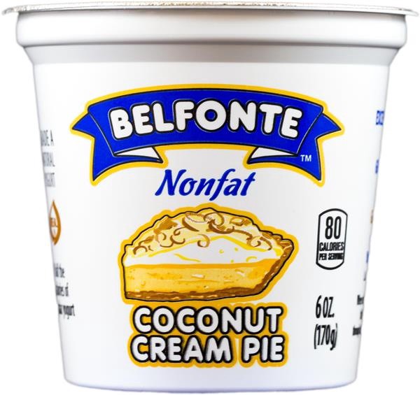 slide 1 of 1, Belfonte Nonfat Coconut Cream Pie Yogurt, 6 oz