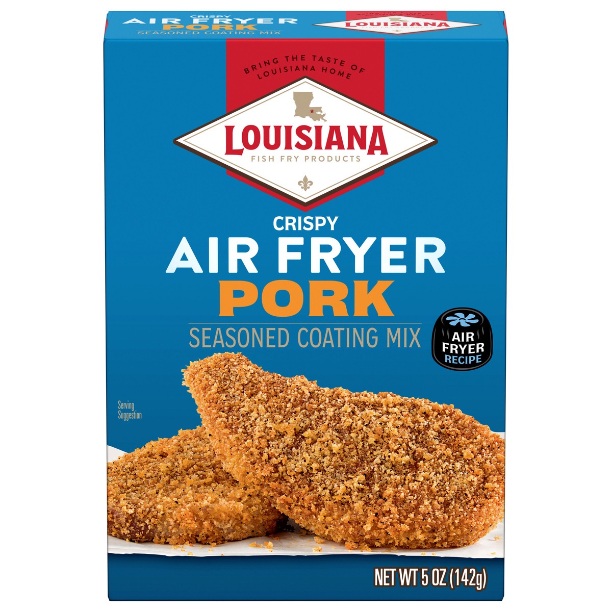 slide 1 of 9, Louisiana Fish Fry Products Air Fryer Crispy Pork Seasoned Coating Mix 5 oz, 5 oz