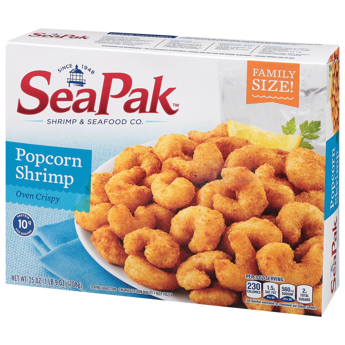 slide 5 of 9, SeaPak Golden Crispy Classic Popcorn Shrimp Family Size 25 oz, 25 oz