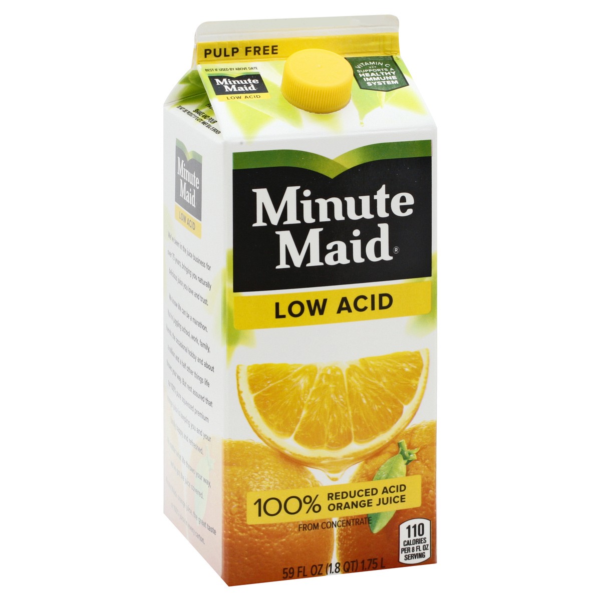 slide 7 of 10, Minute Maid Pulp Free Low Acid Orange Juice - 59 oz, 59 oz