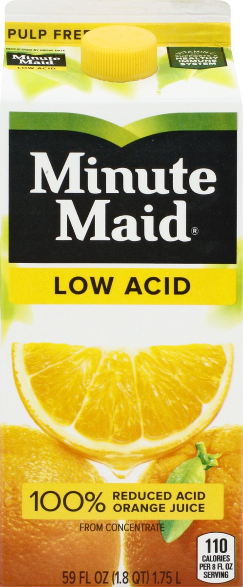 slide 9 of 10, Minute Maid Pulp Free Low Acid Orange Juice - 59 oz, 59 oz