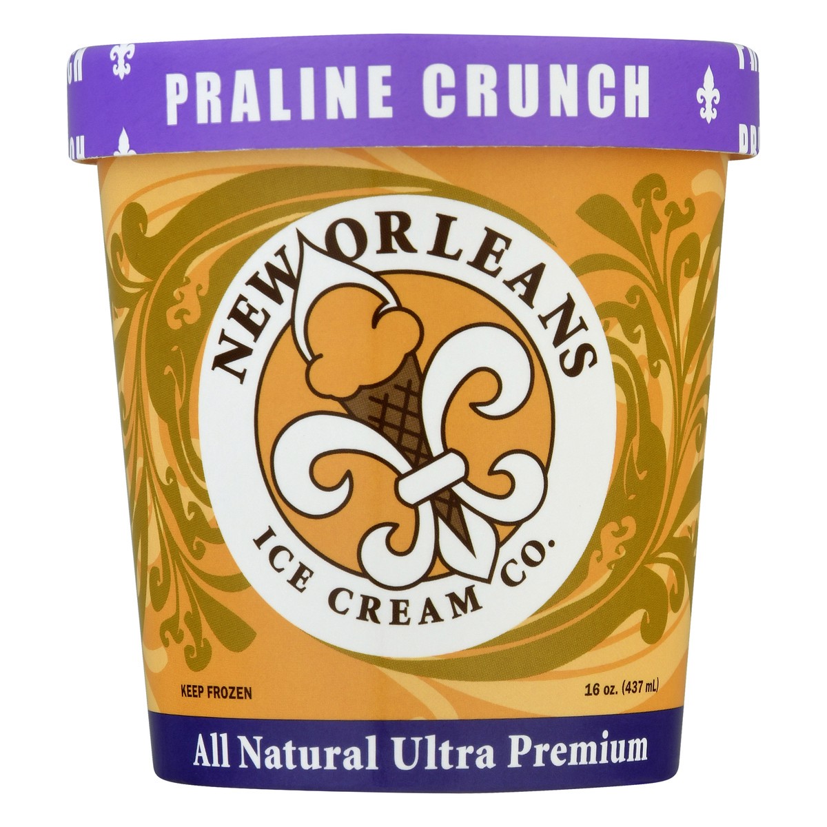 slide 1 of 11, New Orleans Ice Cream Co. Ultra Premium All Natural Praline Crunch Ice Cream 16.0 oz, 16 oz