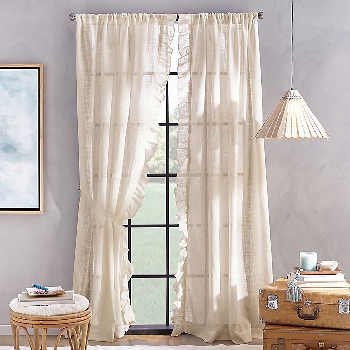 slide 1 of 1, Peri Home Sadie Pole Top Window Curtain Panel - Linen, 84 in