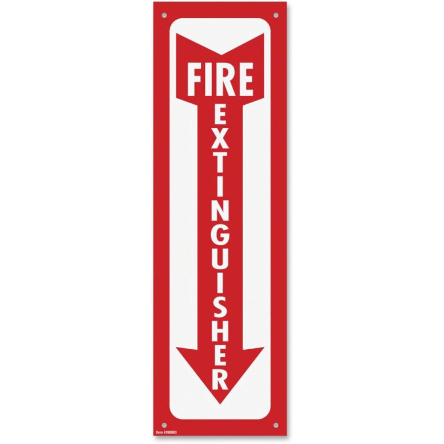 slide 2 of 2, Cosco Glow-In-The-Dark Fire Extinguisher Sign, Red/White, 4 in x 13 in