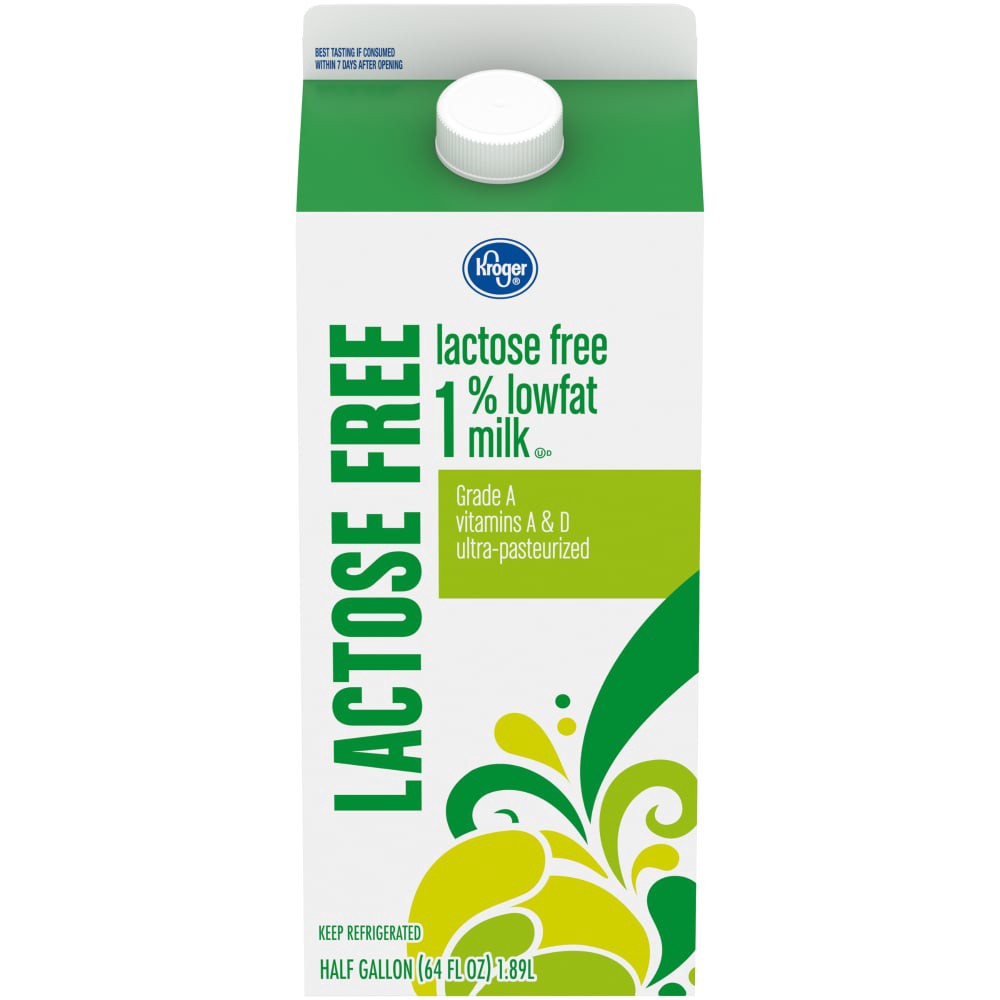 slide 1 of 3, Kroger Lactose Free 1% Lowfat Milk, 1/2 gal