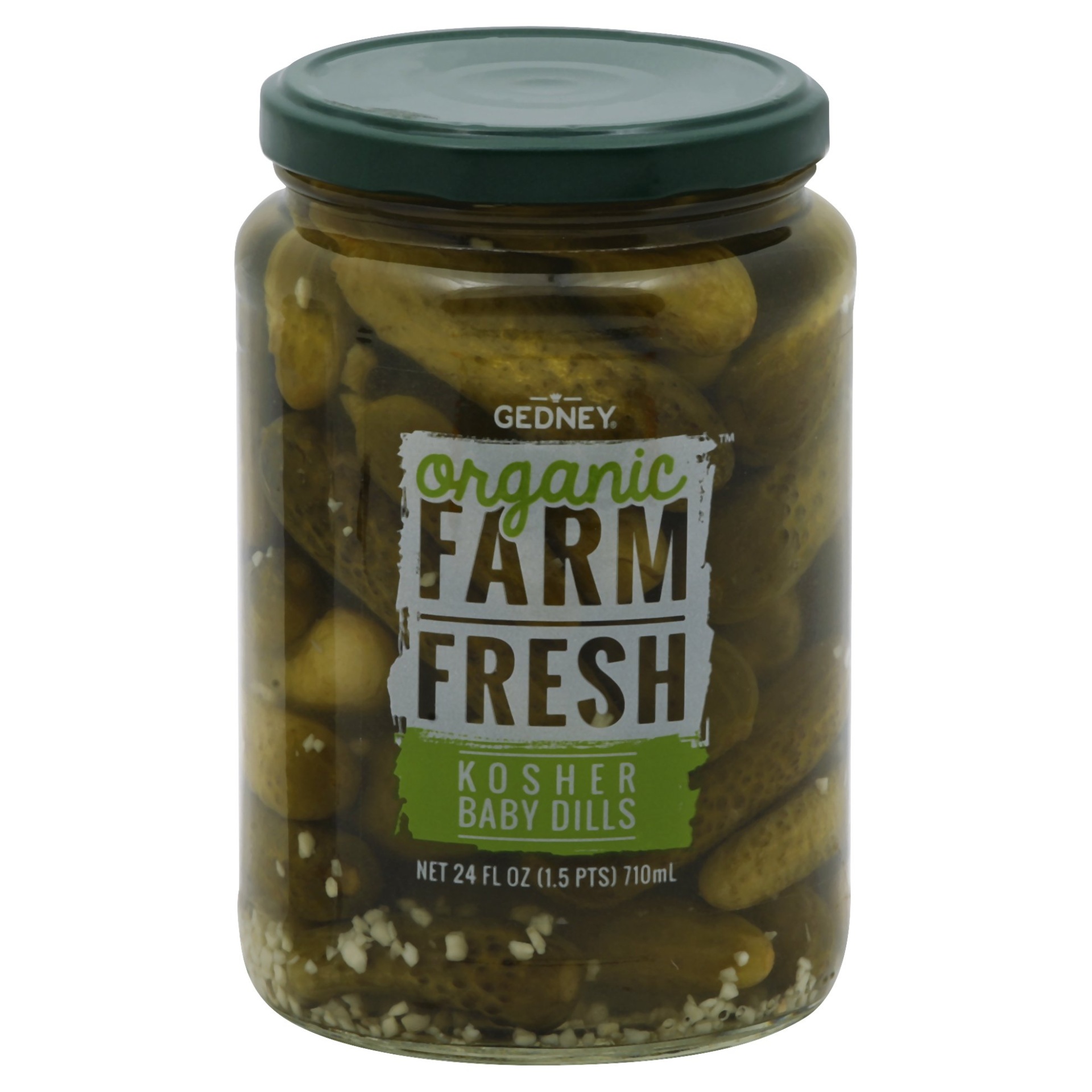 slide 1 of 1, Gedney Organic Farm Fresh Kosher Baby Dills Pickles, 24 oz