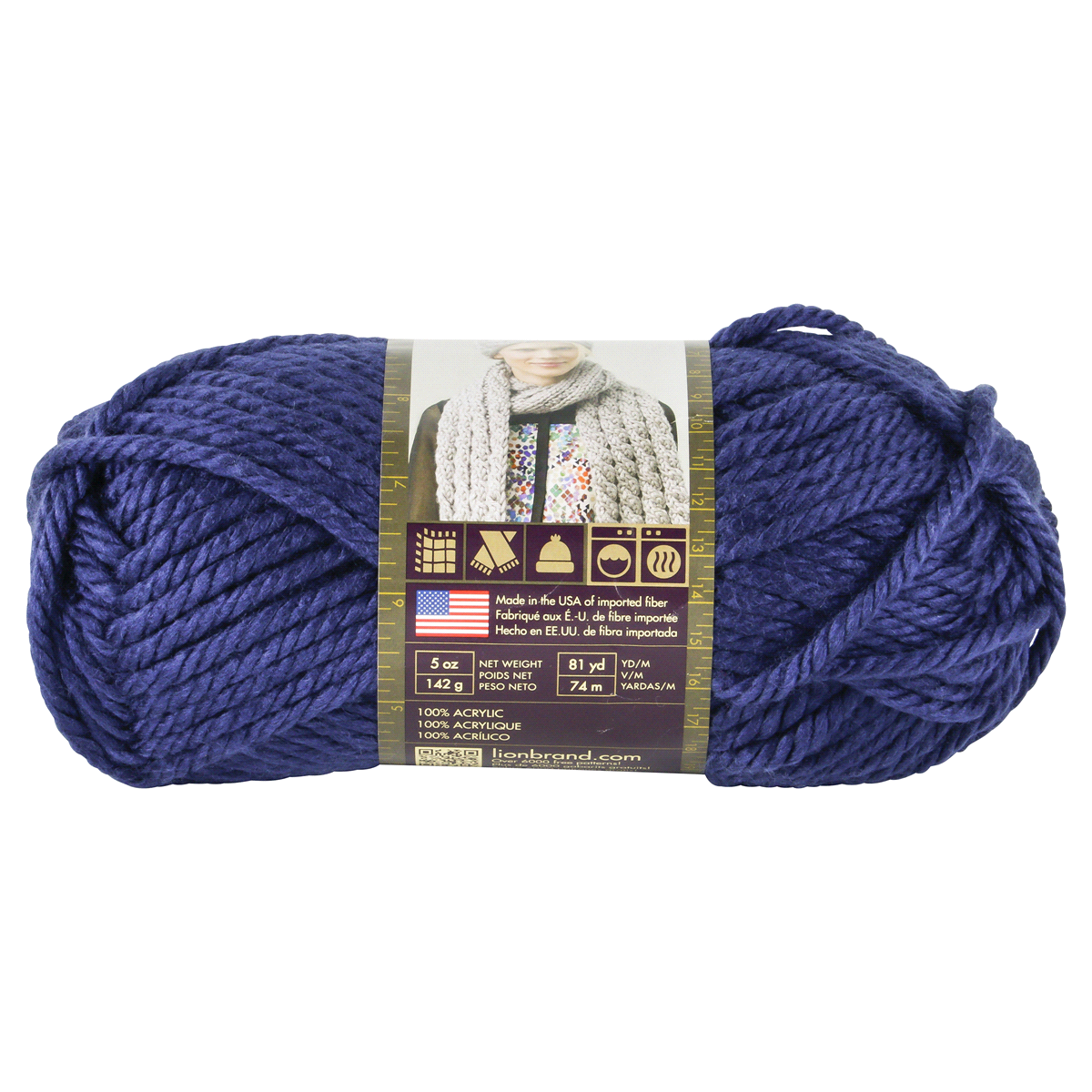 slide 2 of 3, Lion Brand Yarn Hometown USA San Diego Navy, 64 yd