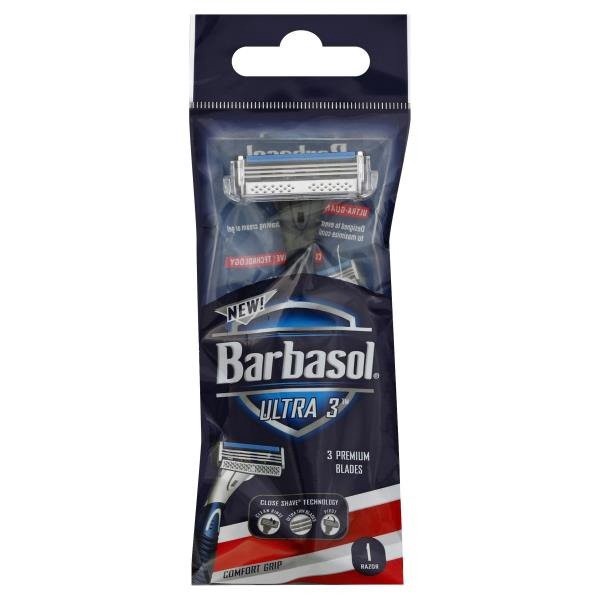 slide 1 of 2, Barbasol Razor, Ultra 3, 1 ct