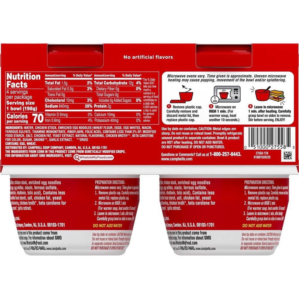 slide 5 of 7, Campbell's Double Noodle Soup, Perfect Lunch Snack, 7 Ounce Microwavable Cup (4 Pack), 4 ct; 7 oz