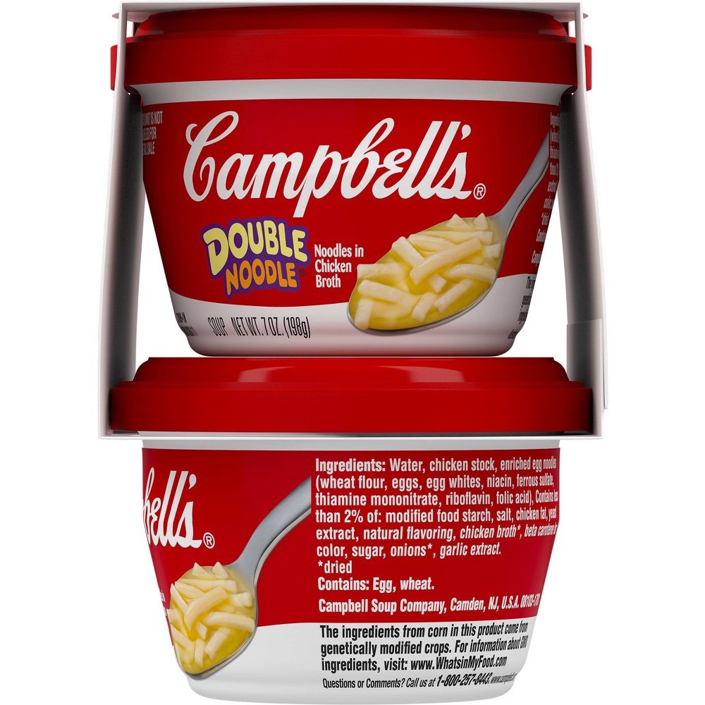 slide 7 of 7, Campbell's Double Noodle Soup, Perfect Lunch Snack, 7 Ounce Microwavable Cup (4 Pack), 4 ct; 7 oz