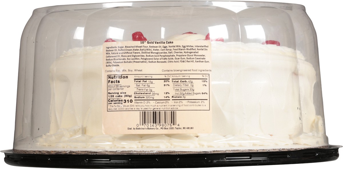 slide 7 of 9, Sabrina's Gold Vanilla Cake 10 Inch, 80 oz
