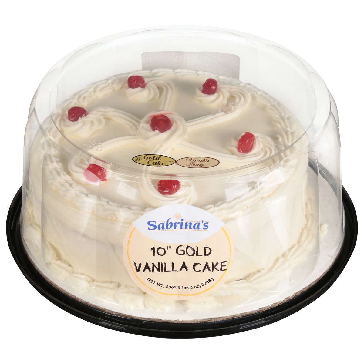 slide 1 of 9, Sabrina's Gold Vanilla Cake 10 Inch, 80 oz