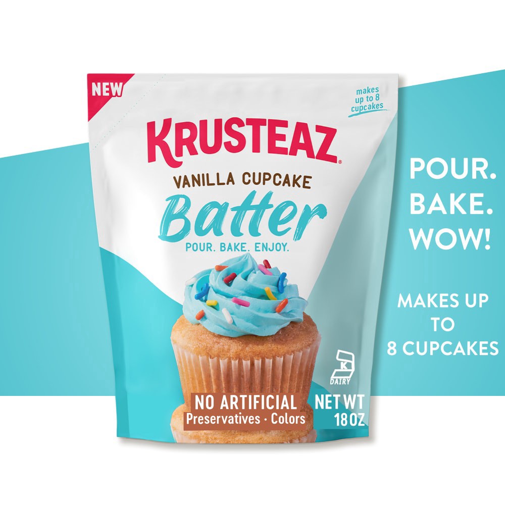 slide 4 of 5, Krusteaz Vanilla Cupcake Batter, 18 oz