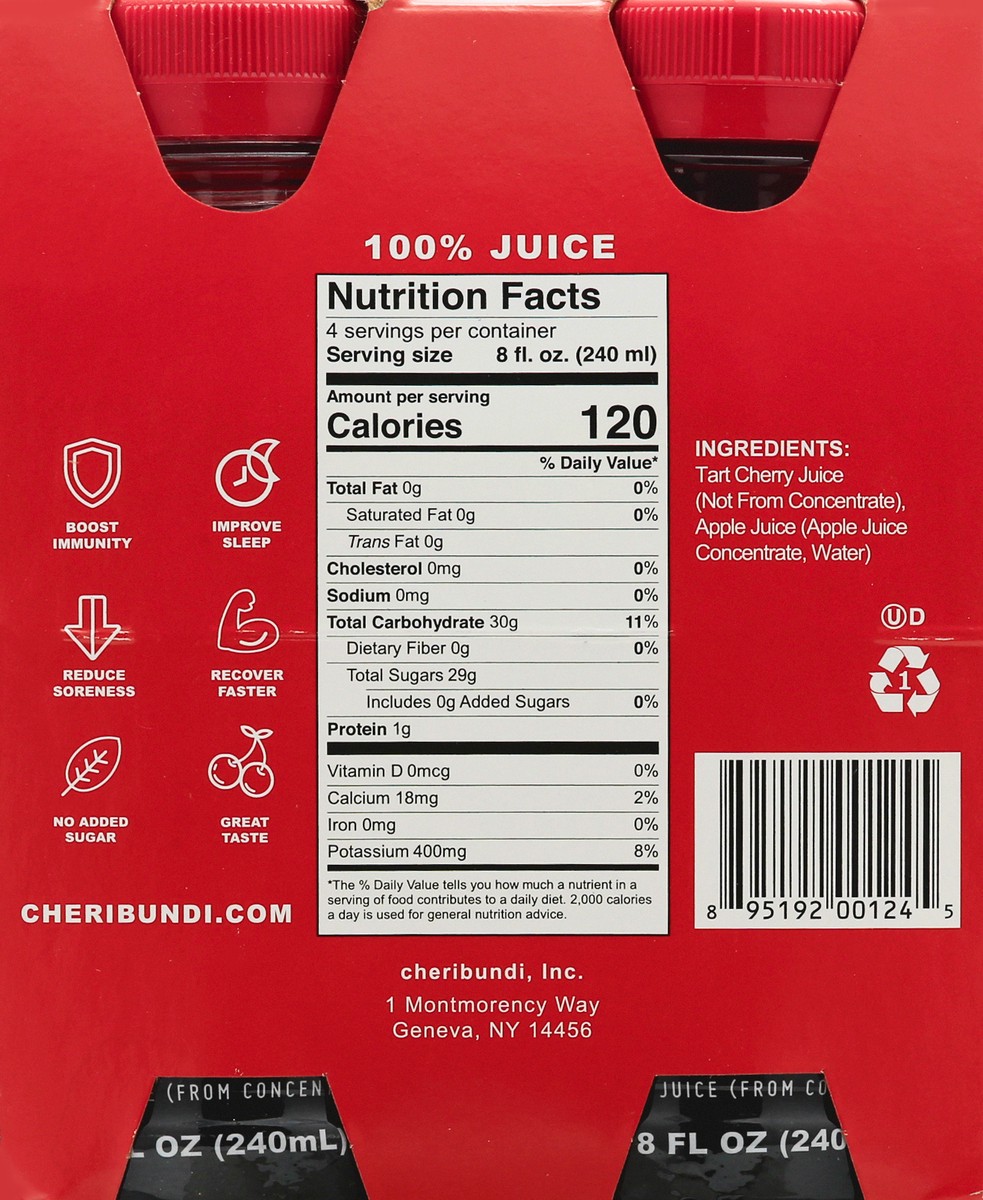 slide 6 of 9, Cheribundi Original Natural Tart Cherry Juice - 4 ct, 4 ct