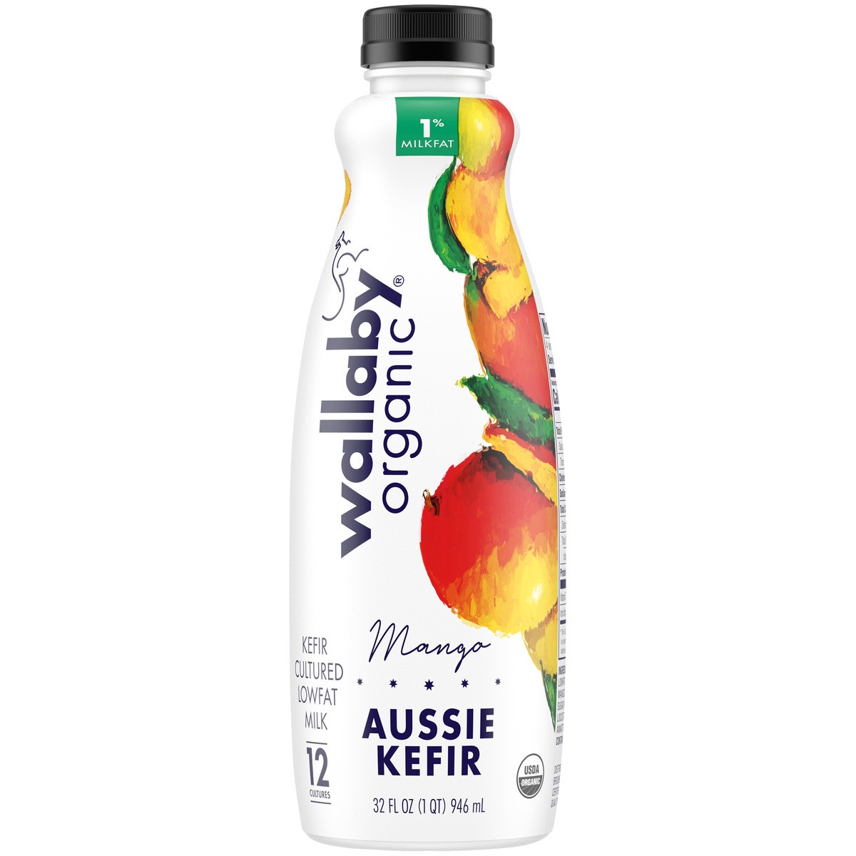 slide 1 of 11, Wallaby Organic Lowfat Mango Kefir, 32 Oz., 32 fl oz