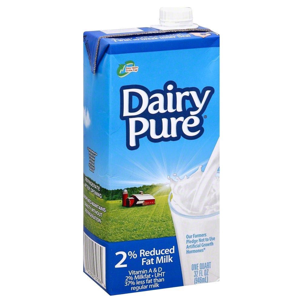 slide 1 of 2, Dairy Pure 2% Reduced Fat Milk, 1 qt