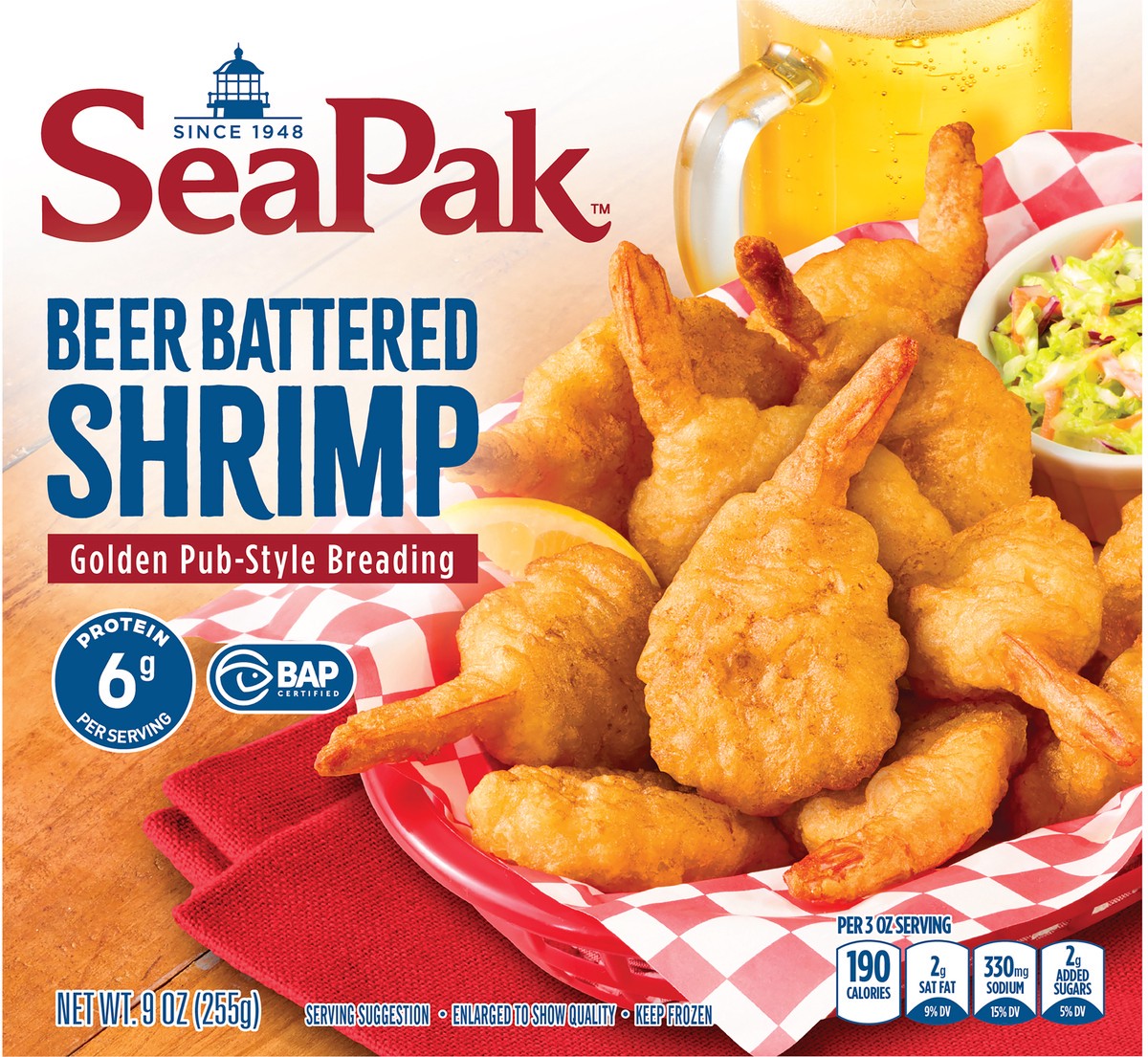 slide 7 of 8, SeaPak Beer Battered Shrimp, 9 oz
