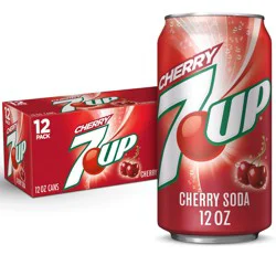 7 Up Cherry Flavored Soda, 12 fl oz Cans, 12 Pack