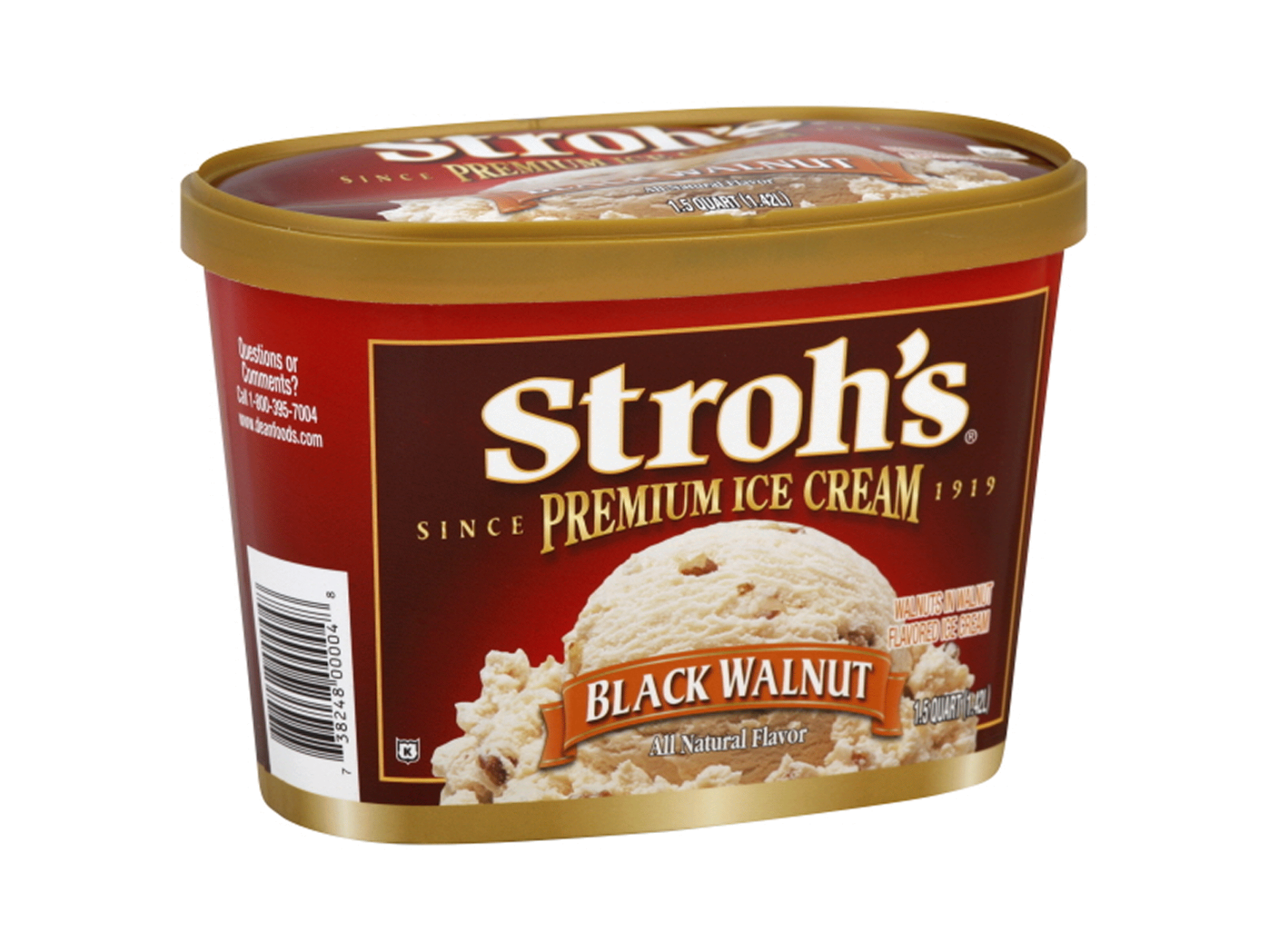 slide 1 of 1, STROHS Stroh's Black Walnut Ice Cream 48 oz., 48 oz