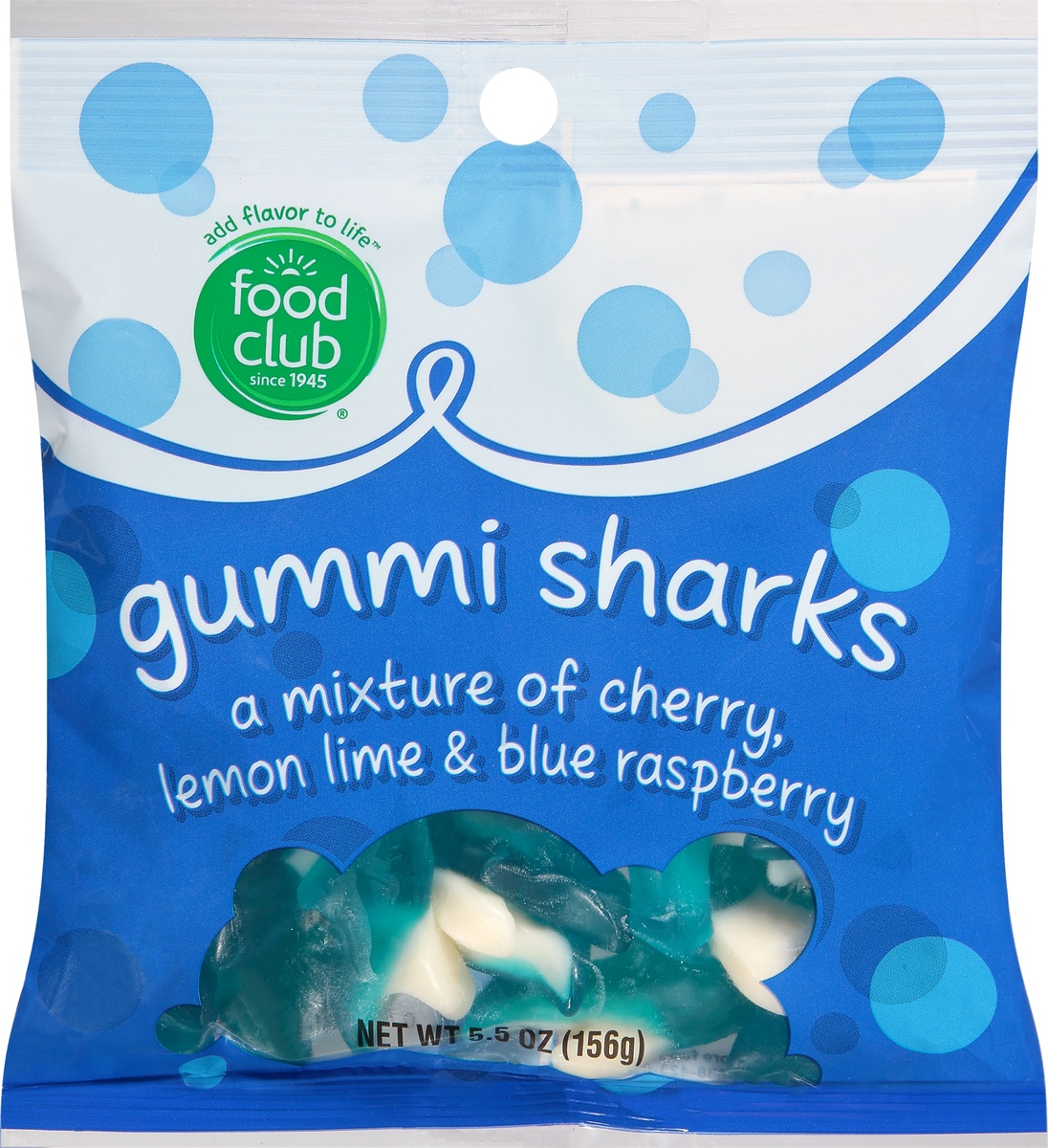 slide 9 of 10, Food Club Candy Gummy Sharks, 5.5 oz