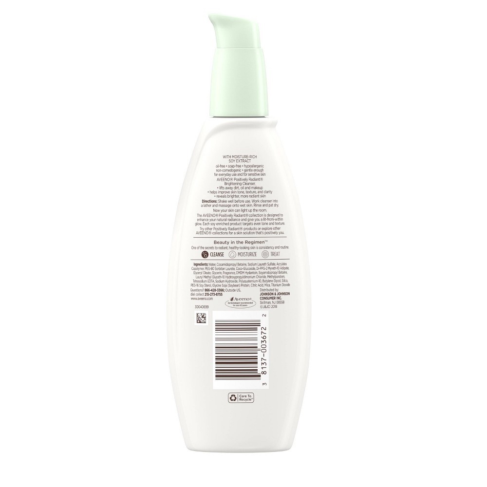 slide 6 of 9, Aveeno Positively Radiant Brightening Cleanser, 6.70 fl oz