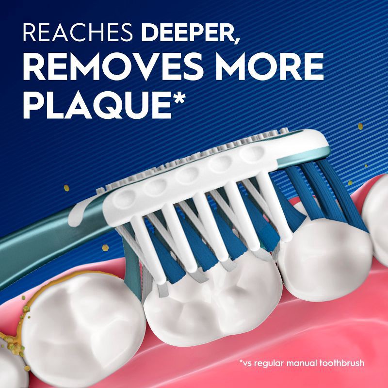 slide 4 of 8, Oral-B Pro Clean Cross Action Toothbrushes, Deep Plaque Removal, Medium, 2 Count, 2 ct