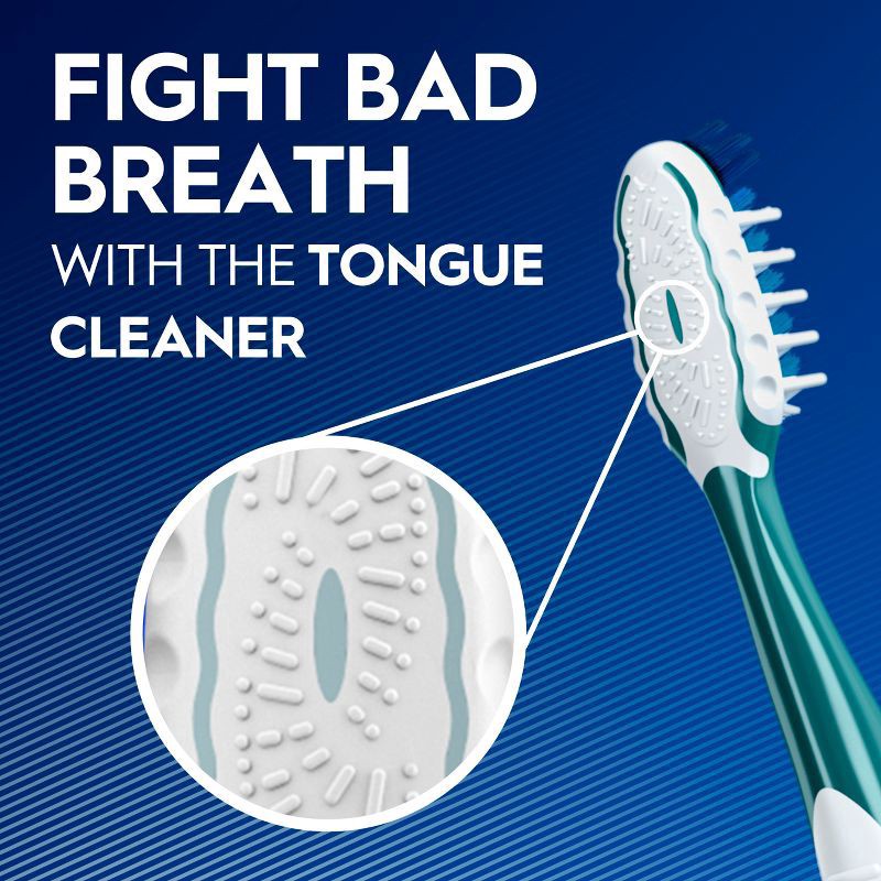 slide 3 of 8, Oral-B Pro Clean Cross Action Toothbrushes, Deep Plaque Removal, Medium, 2 Count, 2 ct