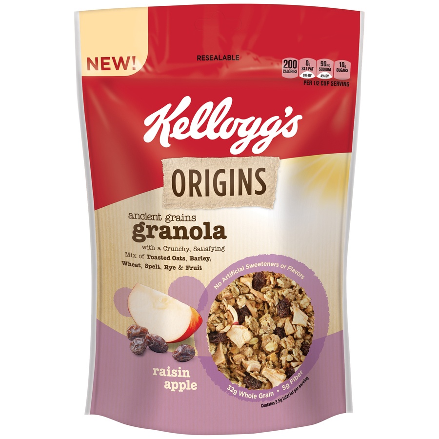 slide 1 of 4, Kellogg's Origins Granola Raisin Apple, 12.5 oz