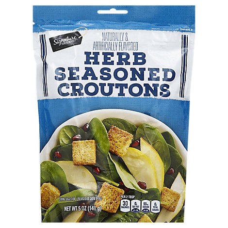 slide 1 of 1, Signature Select Croutons Herb Seasoned, 5 oz